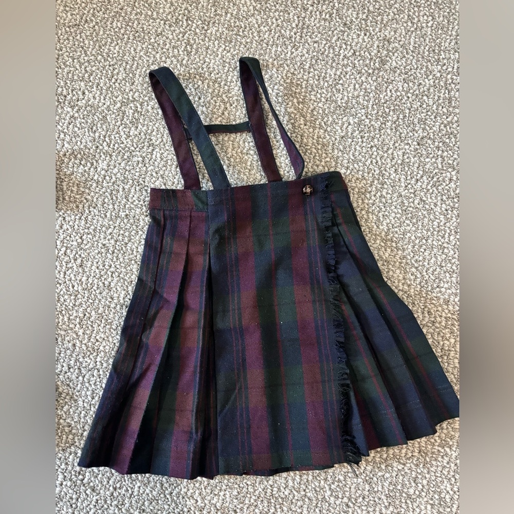 Plaid Kids Dress with Straps
